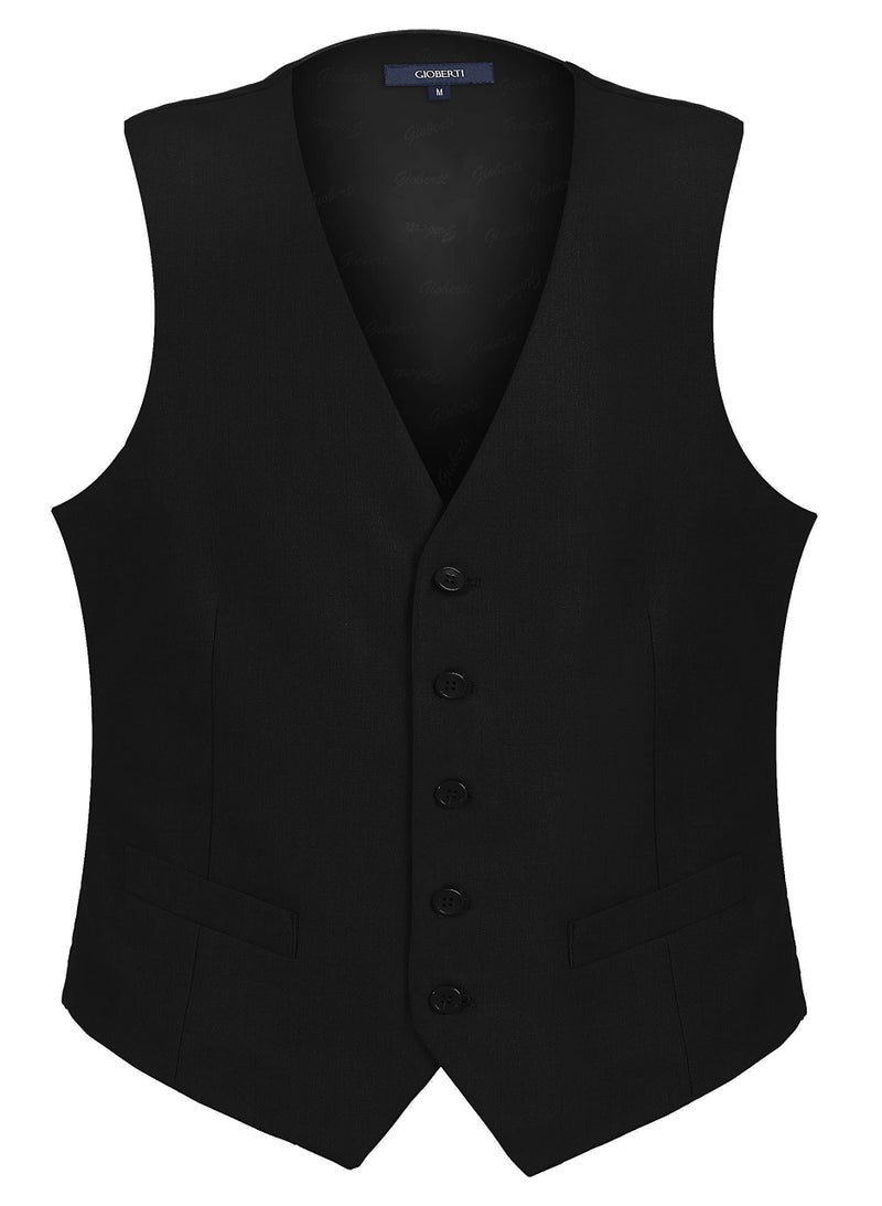 Gioberti Men's Formal Suit Vest Fit for Business or Casual Dress, Black, Medium - Image 1